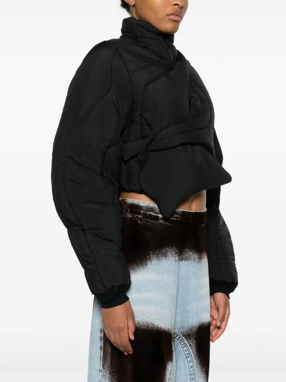 Asymmetric Cropped Down Jacket