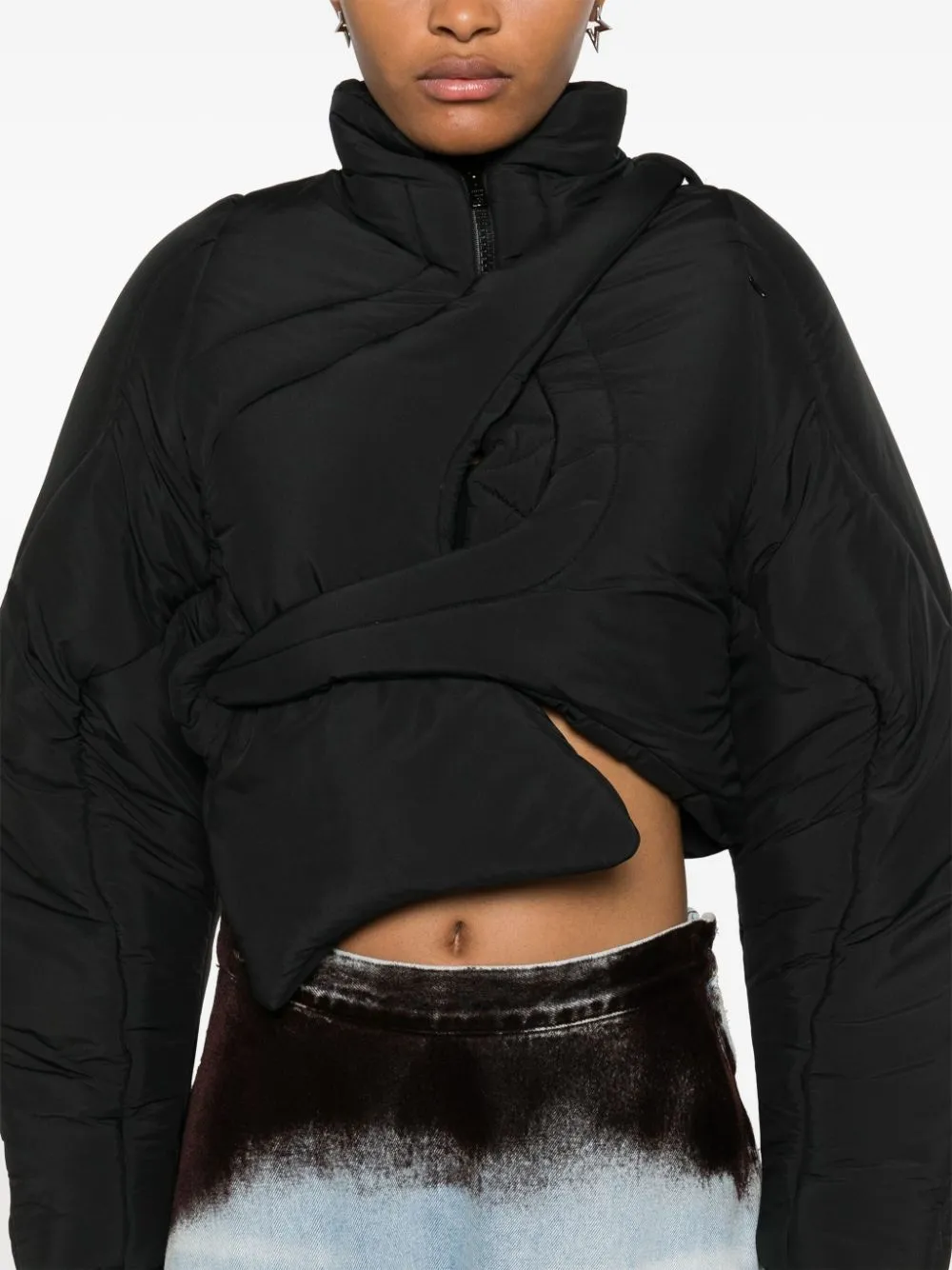 Asymmetric Cropped Down Jacket