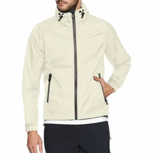 Beige Hooded Windbreaker Jacket - Men / Women