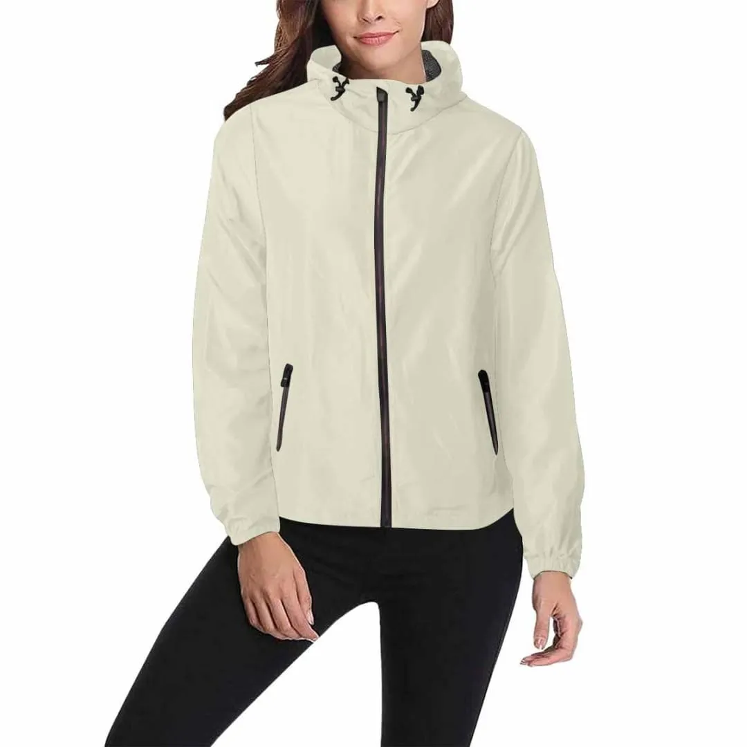 Beige Hooded Windbreaker Jacket - Men / Women