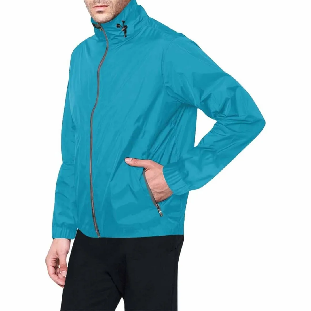 Blue Green Hooded Windbreaker Jacket - Men / Women