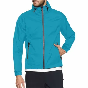 Blue Green Hooded Windbreaker Jacket - Men / Women