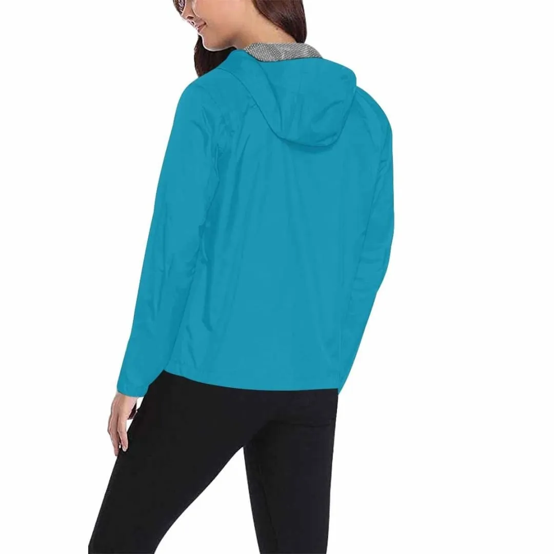 Blue Green Hooded Windbreaker Jacket - Men / Women