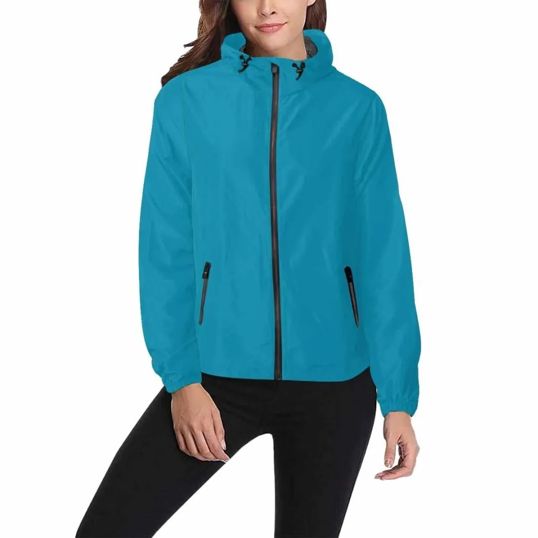 Blue Green Hooded Windbreaker Jacket - Men / Women