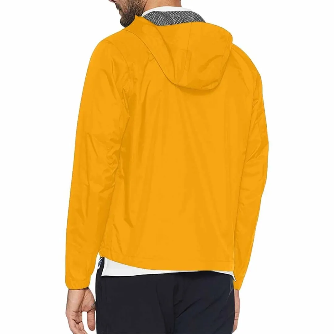 Bright Orange Hooded Windbreaker Jacket - Men / Women