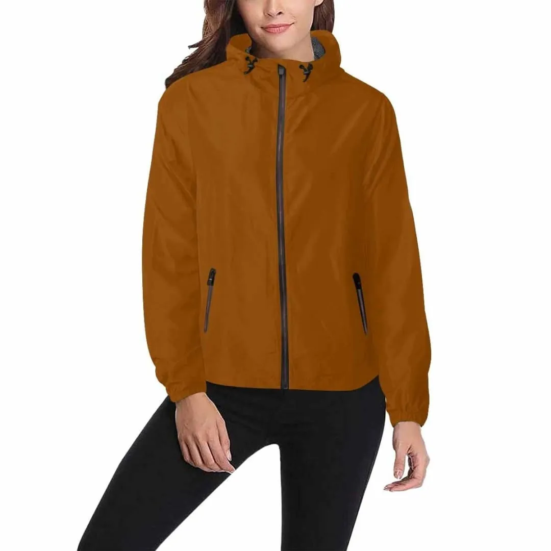 Brown Hooded Windbreaker Jacket - Men / Women