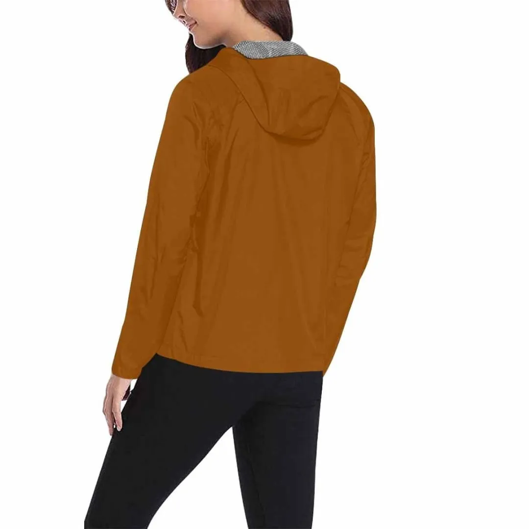 Brown Hooded Windbreaker Jacket - Men / Women