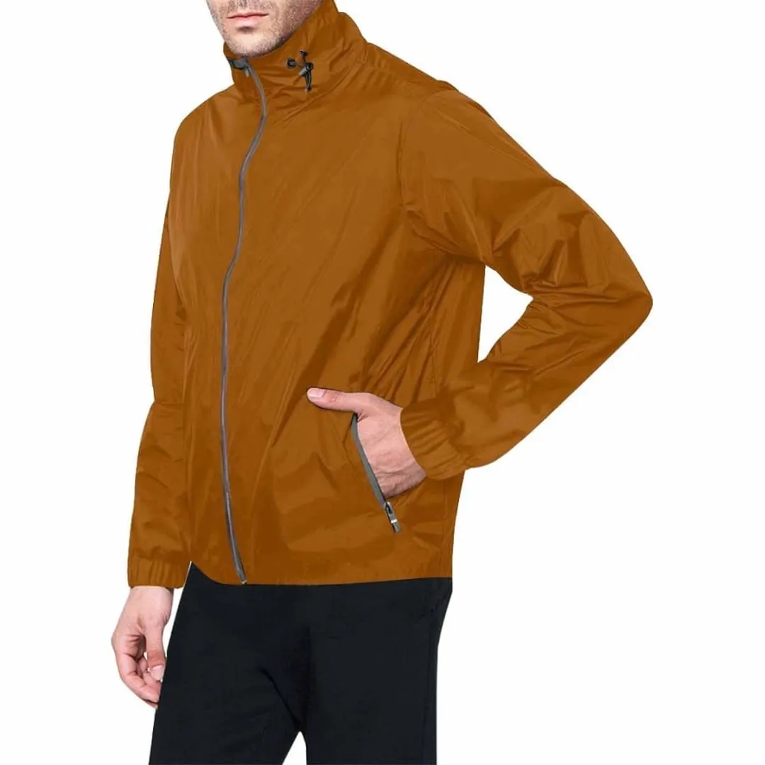 Brown Hooded Windbreaker Jacket - Men / Women