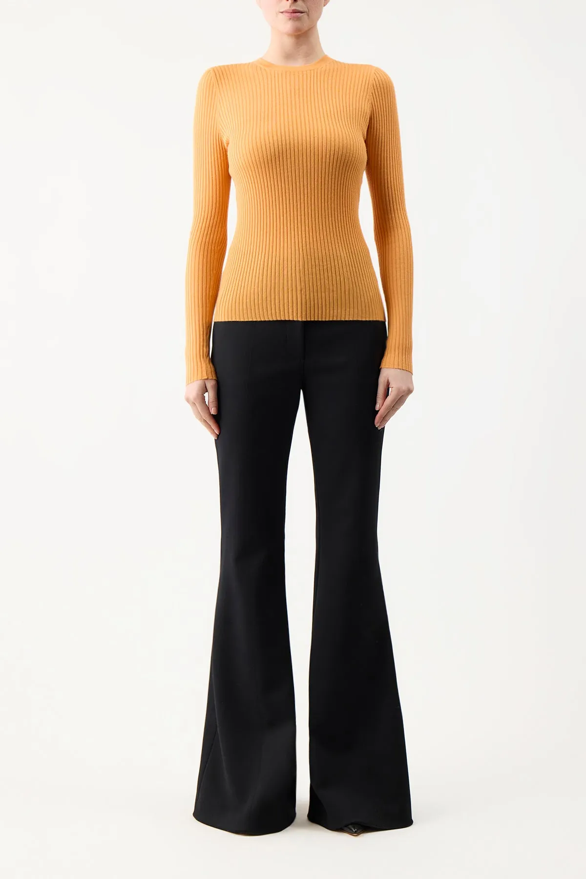 Browning Knit Sweater in Fluorescent Orange Cashmere Silk