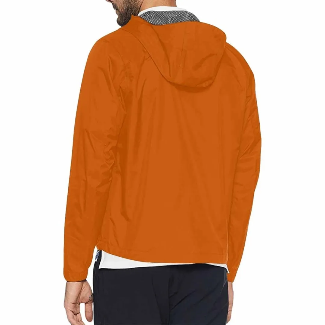 Burnt Orange Hooded Windbreaker Jacket - Men / Women