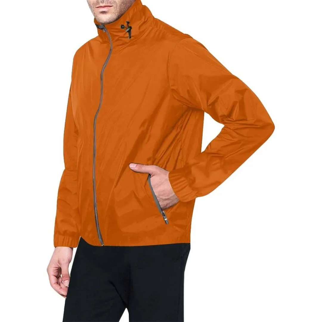 Burnt Orange Hooded Windbreaker Jacket - Men / Women