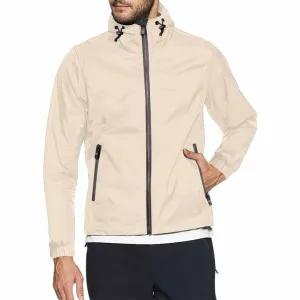 Champagne Beige Hooded Windbreaker Jacket - Men / Women