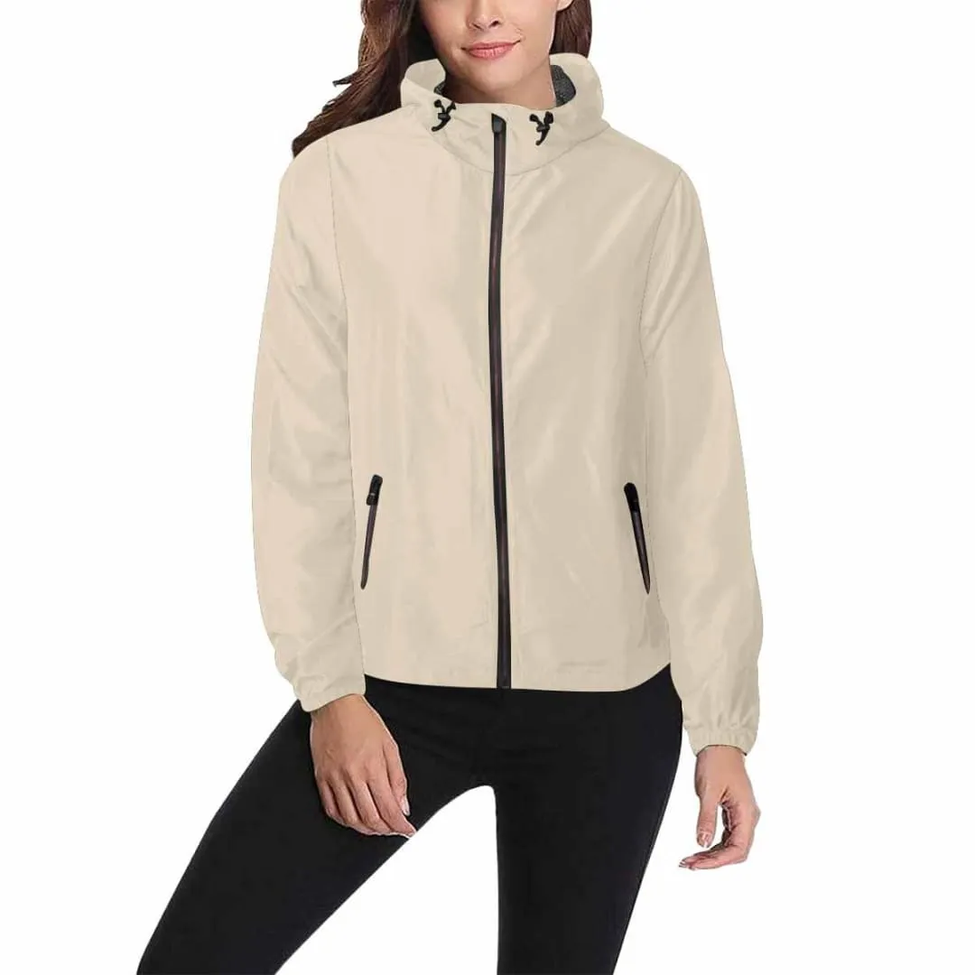 Champagne Beige Hooded Windbreaker Jacket - Men / Women