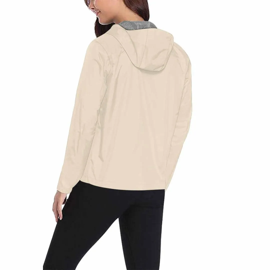 Champagne Beige Hooded Windbreaker Jacket - Men / Women