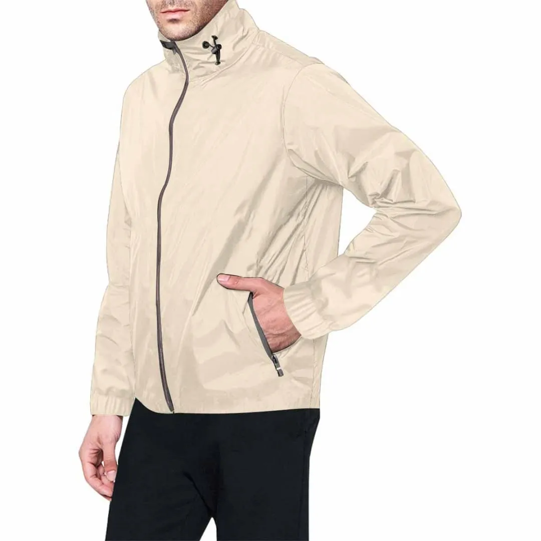 Champagne Beige Hooded Windbreaker Jacket - Men / Women