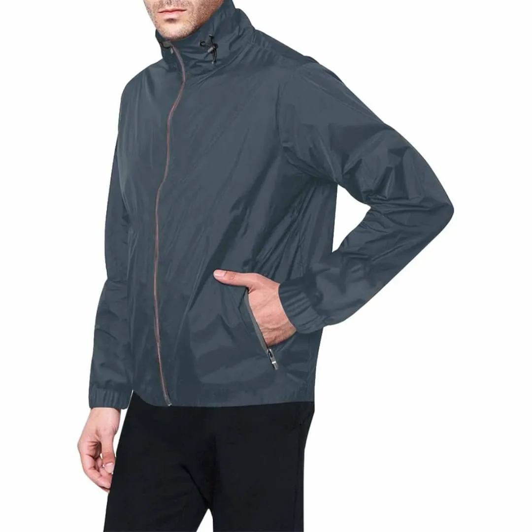 Charcoal Black Hooded Windbreaker Jacket - Men / Women