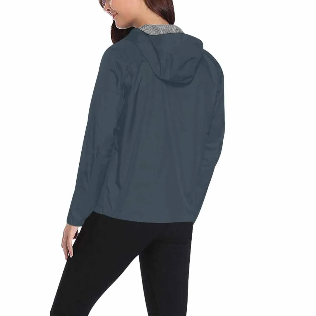 Charcoal Black Hooded Windbreaker Jacket - Men / Women