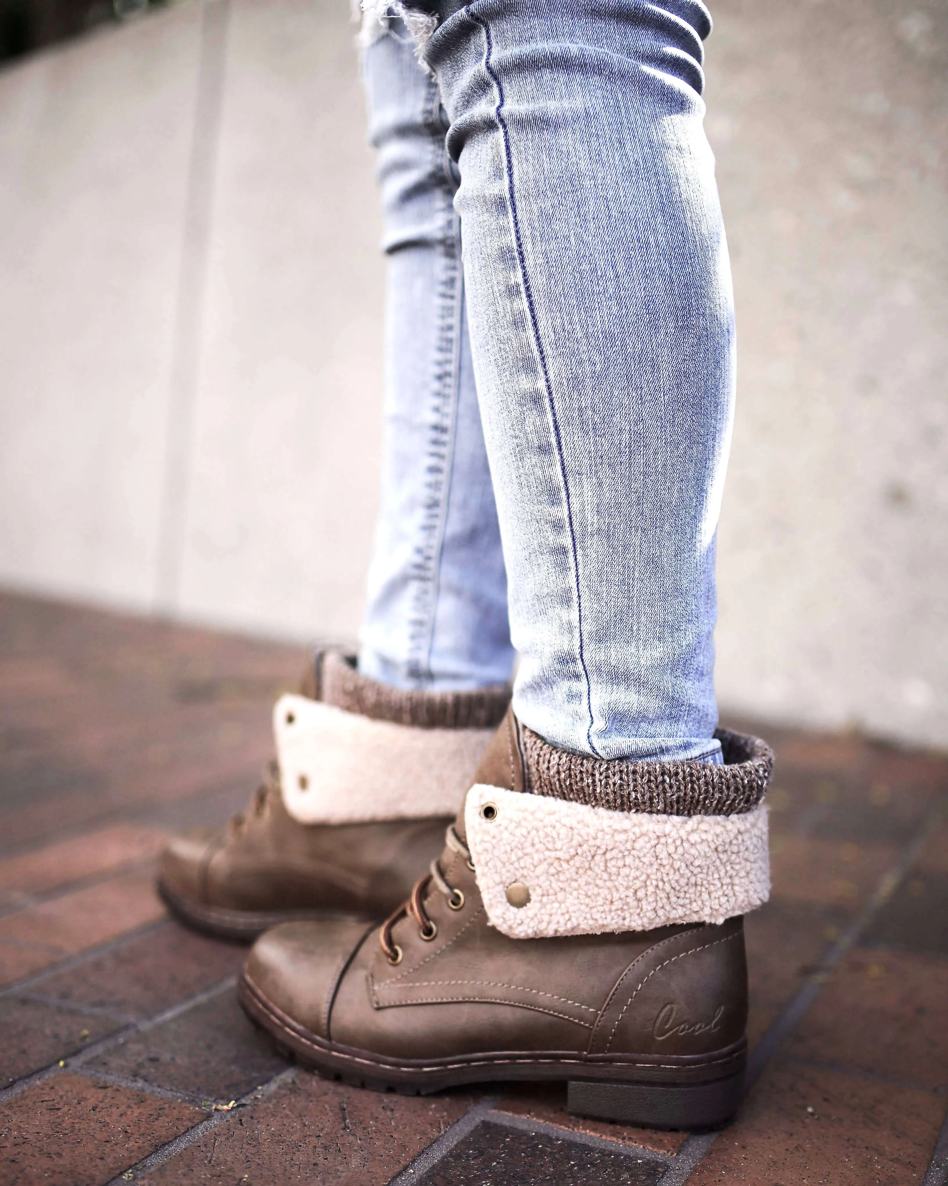 Coolway - Bring/Betta Leather Knit Sweater Cuff Ankle Boots in More Colors