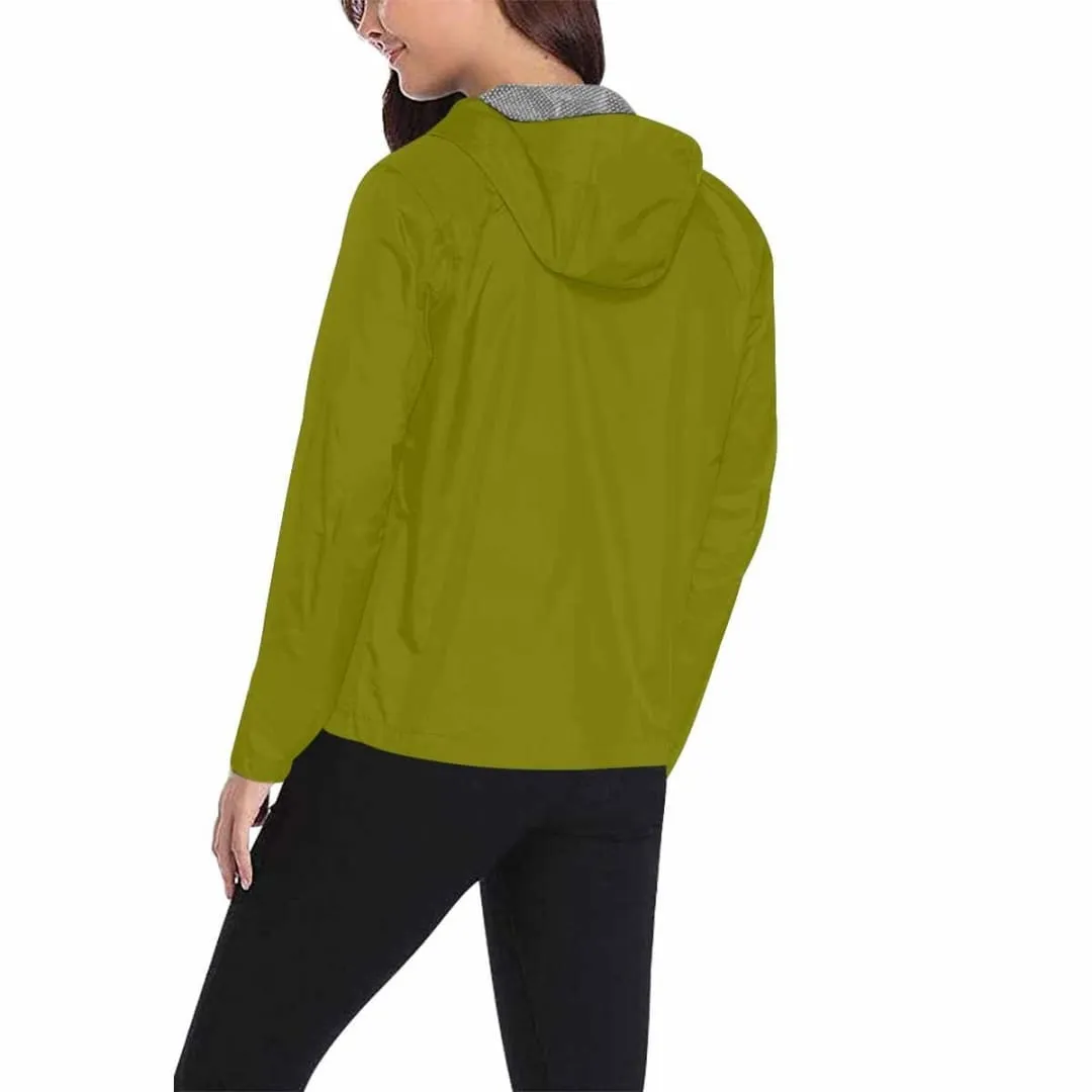 Dark Olive Green Hooded Windbreaker Jacket - Men / Women