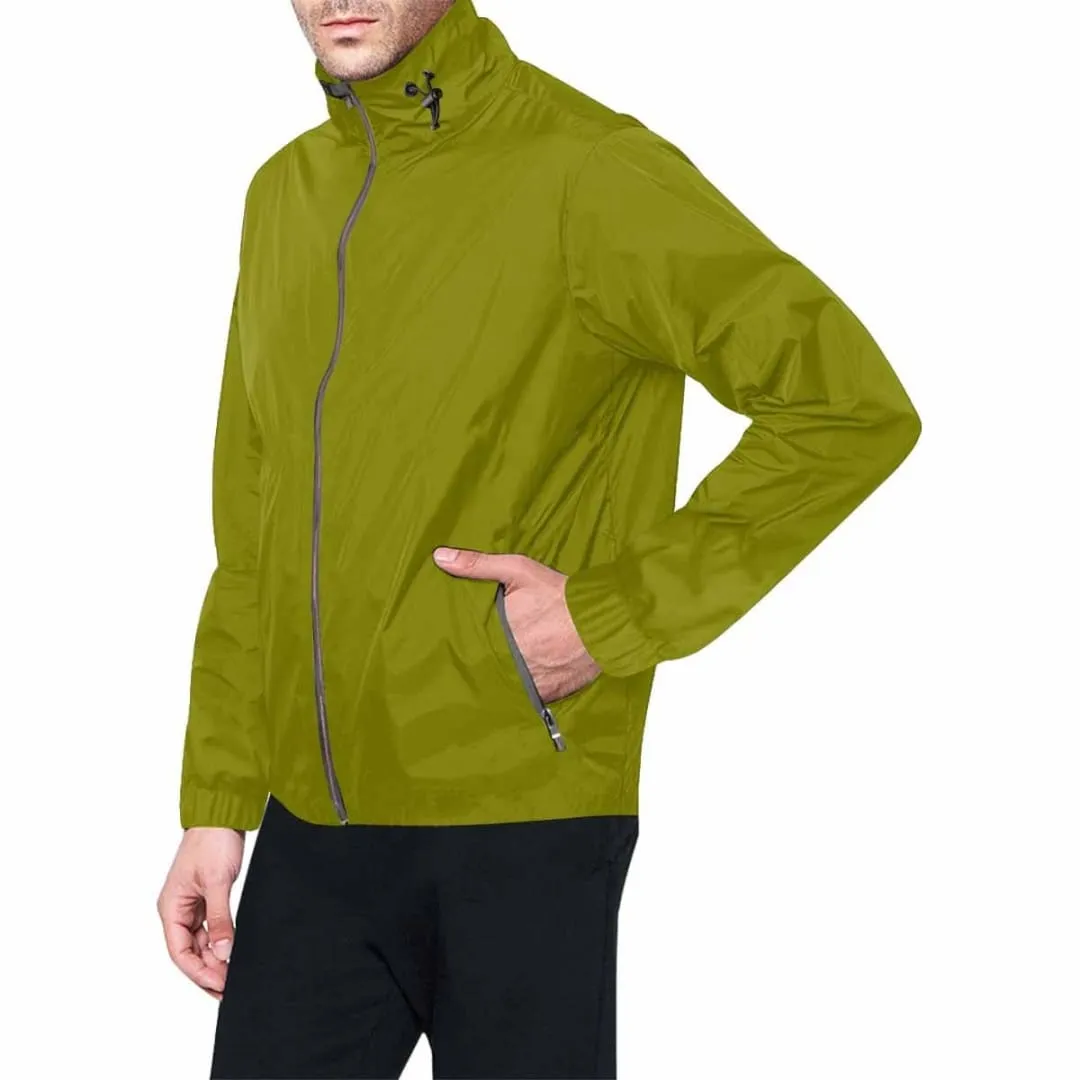 Dark Olive Green Hooded Windbreaker Jacket - Men / Women