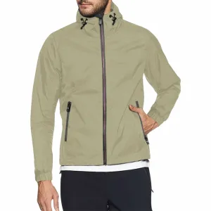 Dark Sage Green Hooded Windbreaker Jacket - Men / Women