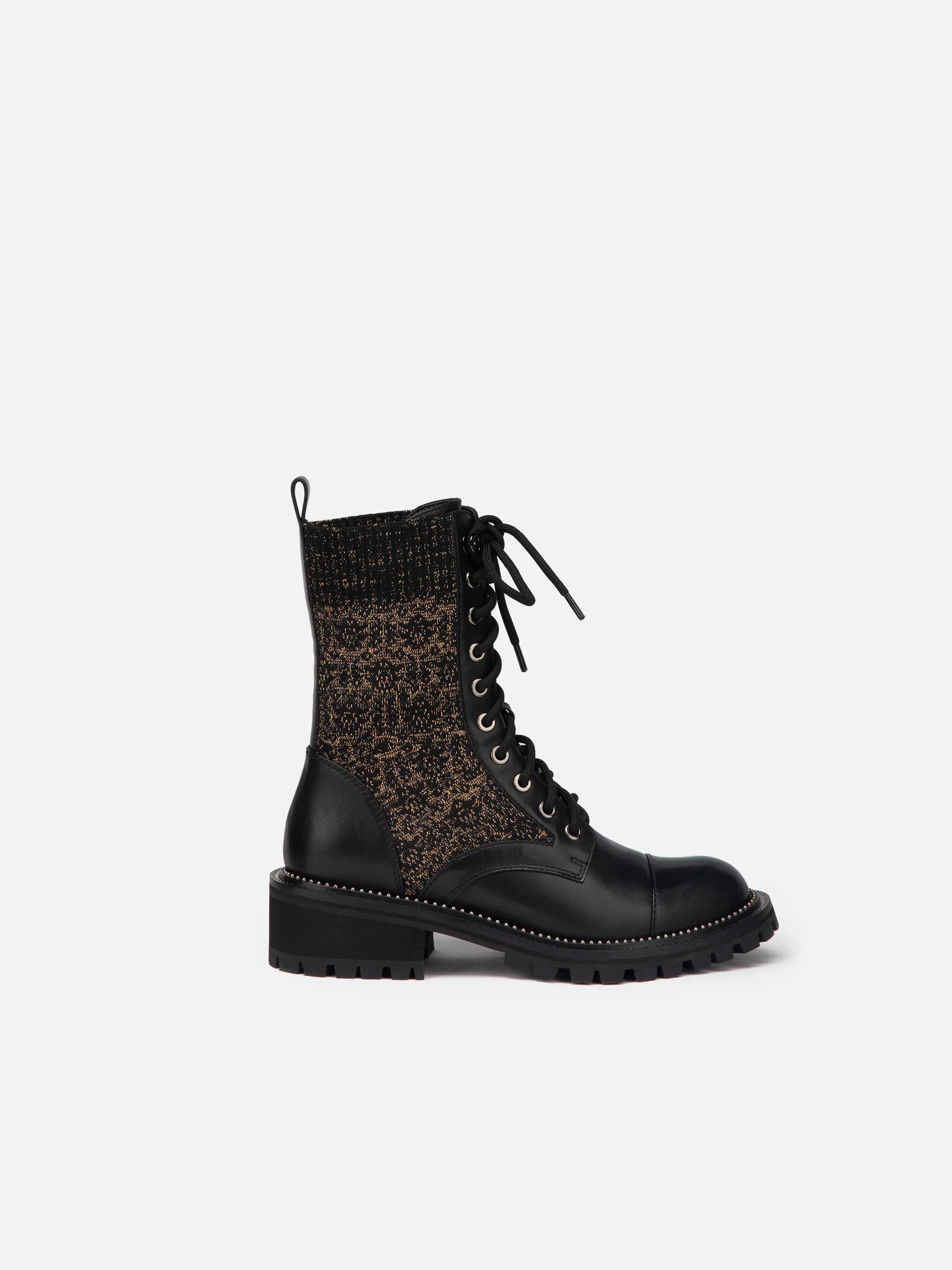 EP YAYING Knit Lace Up Ankle Boots