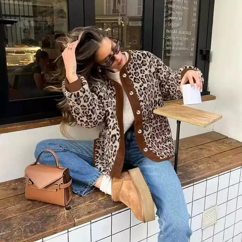 Fashionkova Abigail Leopard Bouclé Jacket