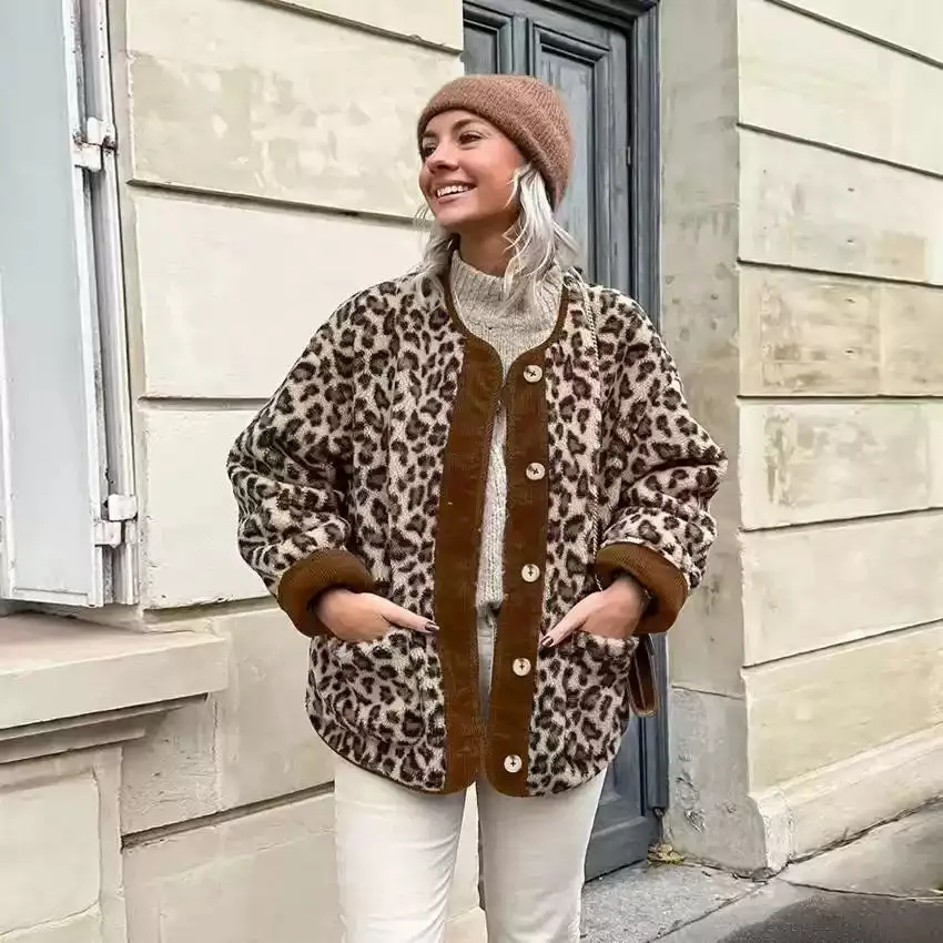 Fashionkova Abigail Leopard Bouclé Jacket