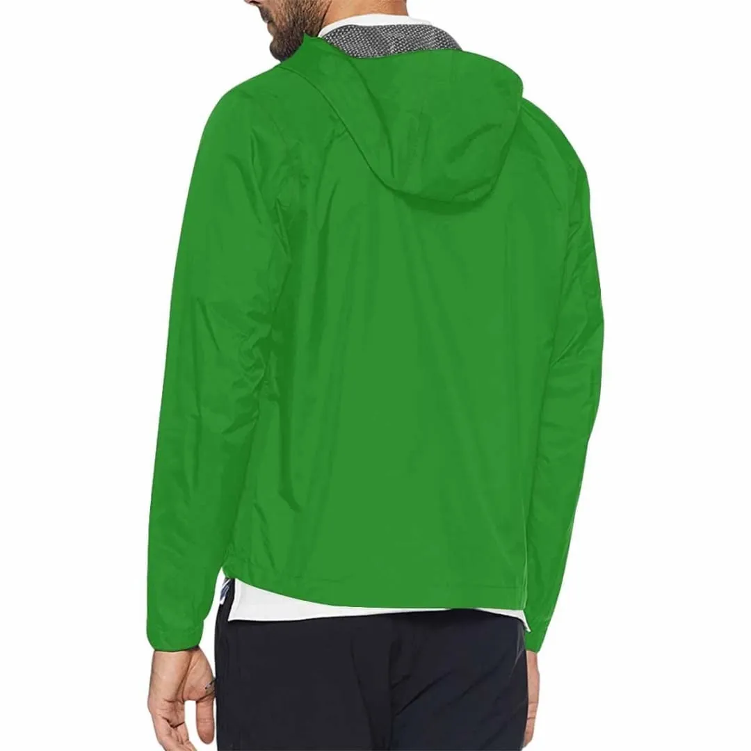 Forest Green Hooded Windbreaker Jacket - Men / Women