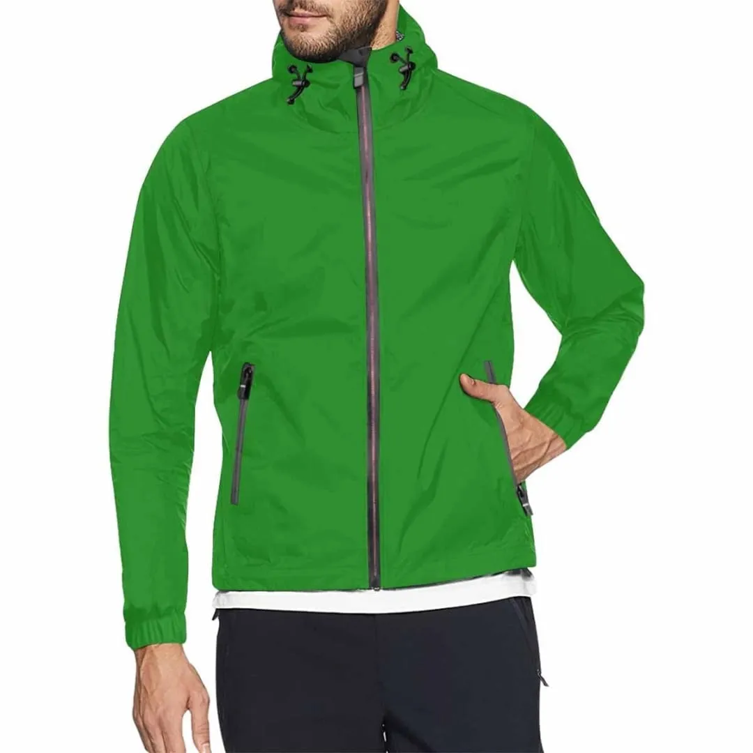 Forest Green Hooded Windbreaker Jacket - Men / Women