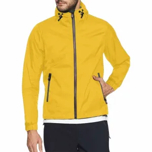 Freesia Yellow Hooded Windbreaker Jacket - Men / Women