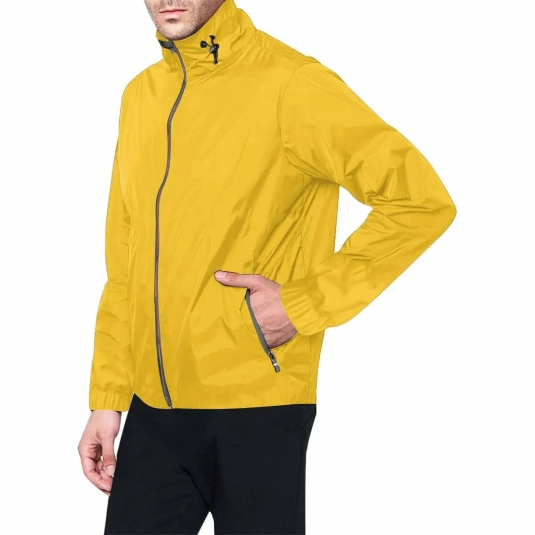 Freesia Yellow Hooded Windbreaker Jacket - Men / Women