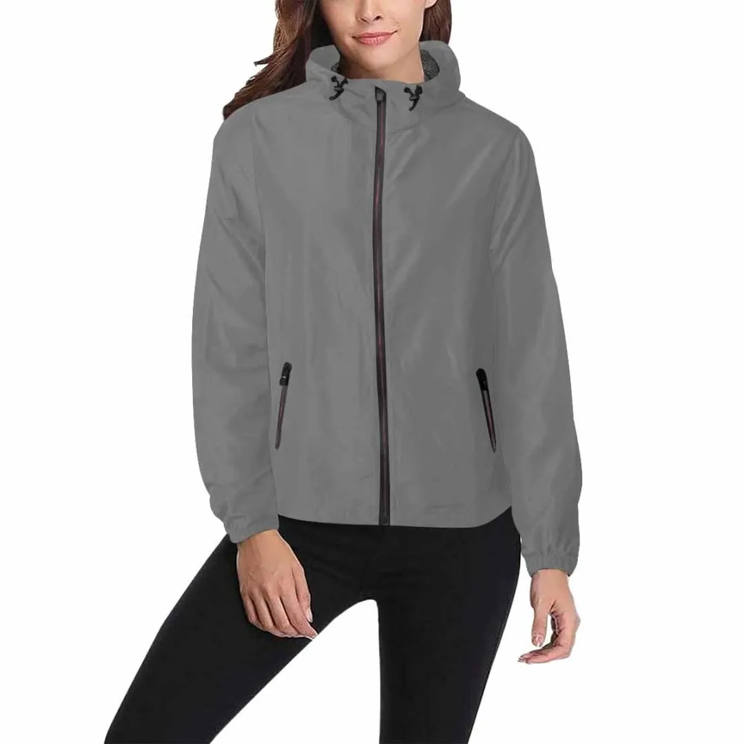 Gray Hooded Windbreaker Jacket - Men / Women