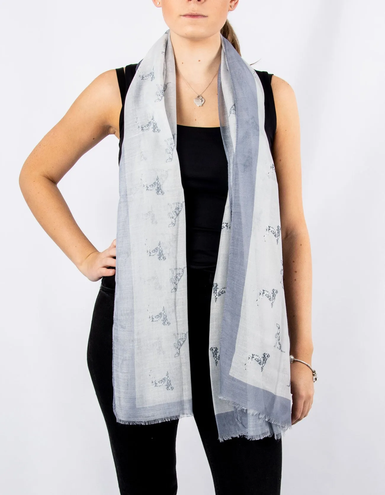 Grey Dalmation Print Scarf