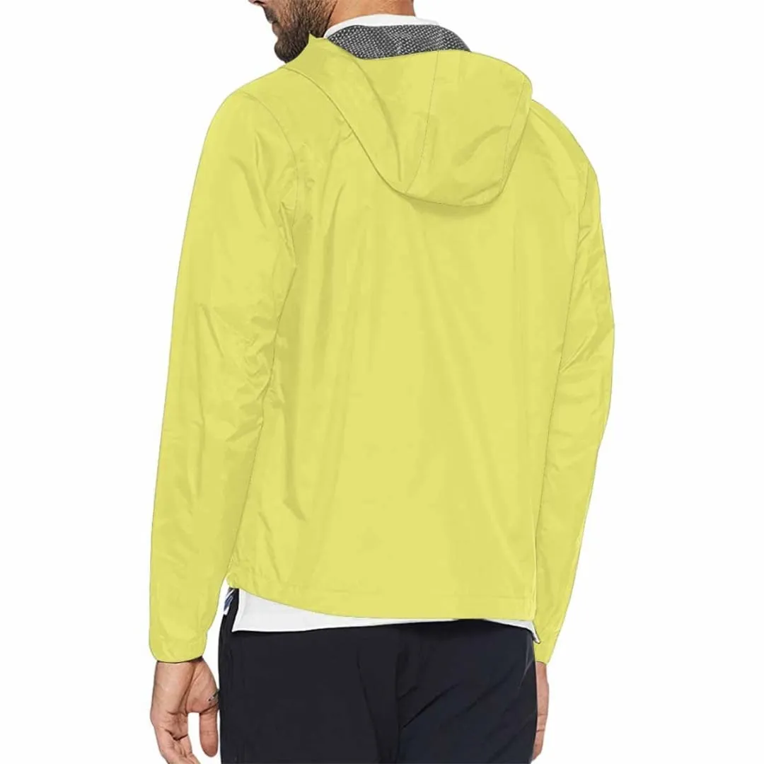 Honeysuckle Yellow Hooded Windbreaker Jacket - Men / Women