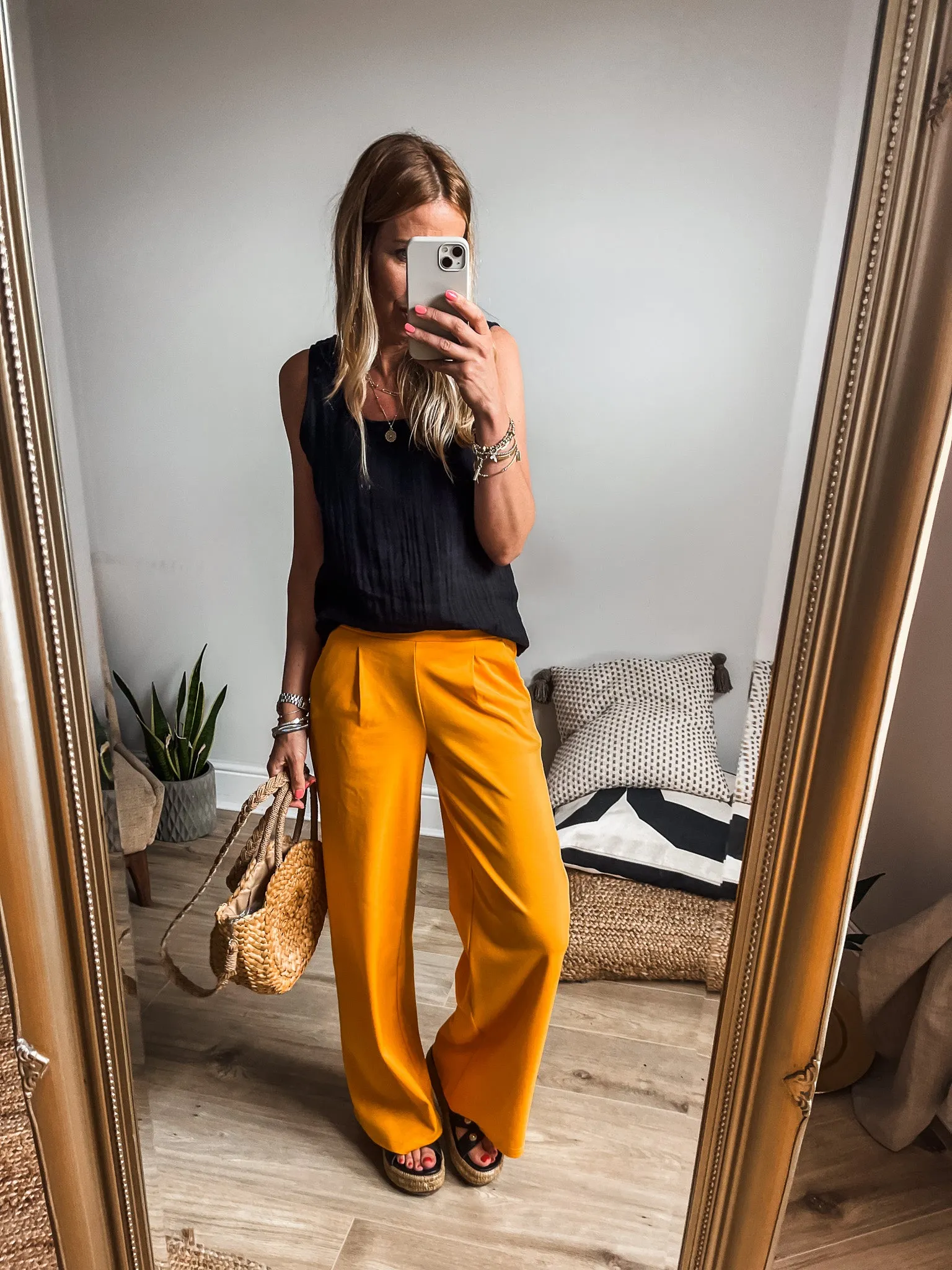 Ichi Kate Long Wide Leg Trousers PREMIUM BRAND