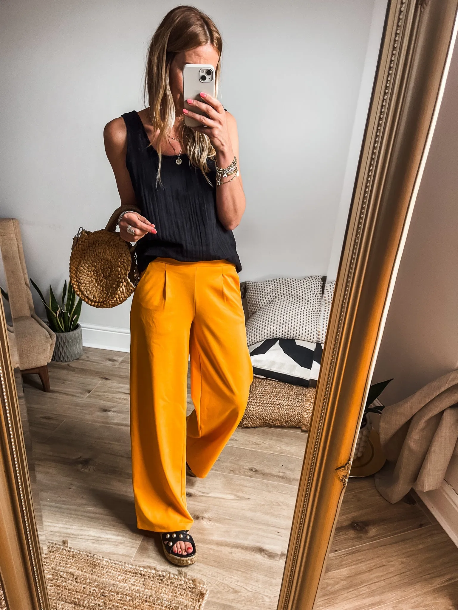 Ichi Kate Long Wide Leg Trousers PREMIUM BRAND