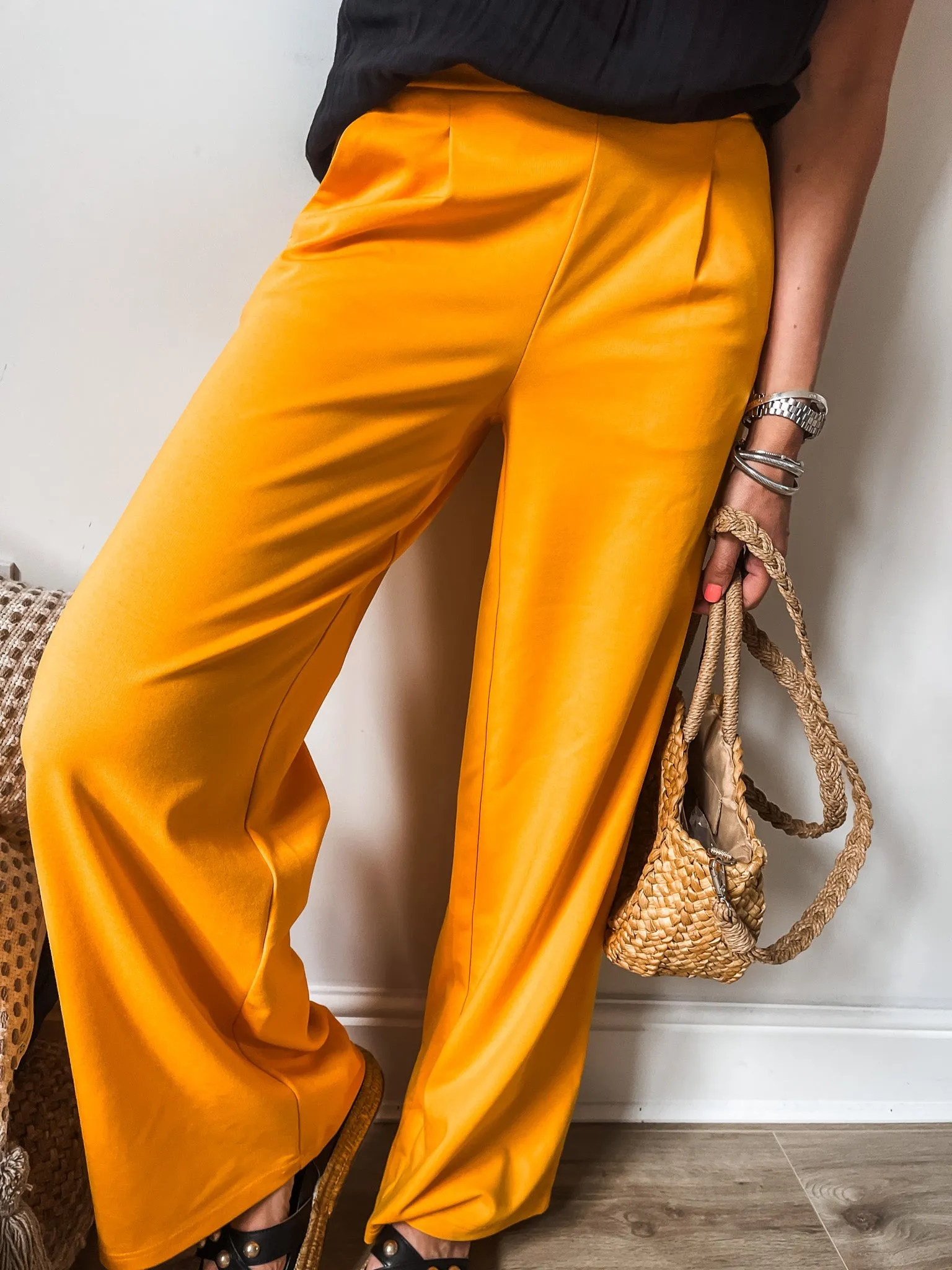 Ichi Kate Long Wide Leg Trousers PREMIUM BRAND