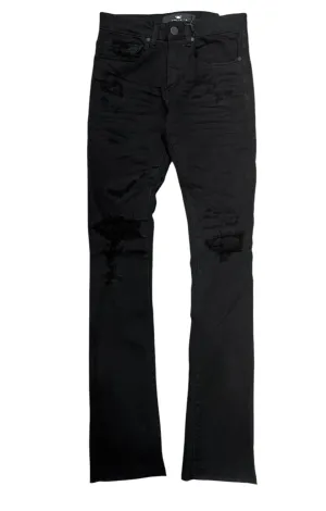 Jordan Craig Martin Stacked - Knee Shreds Jeans - Black