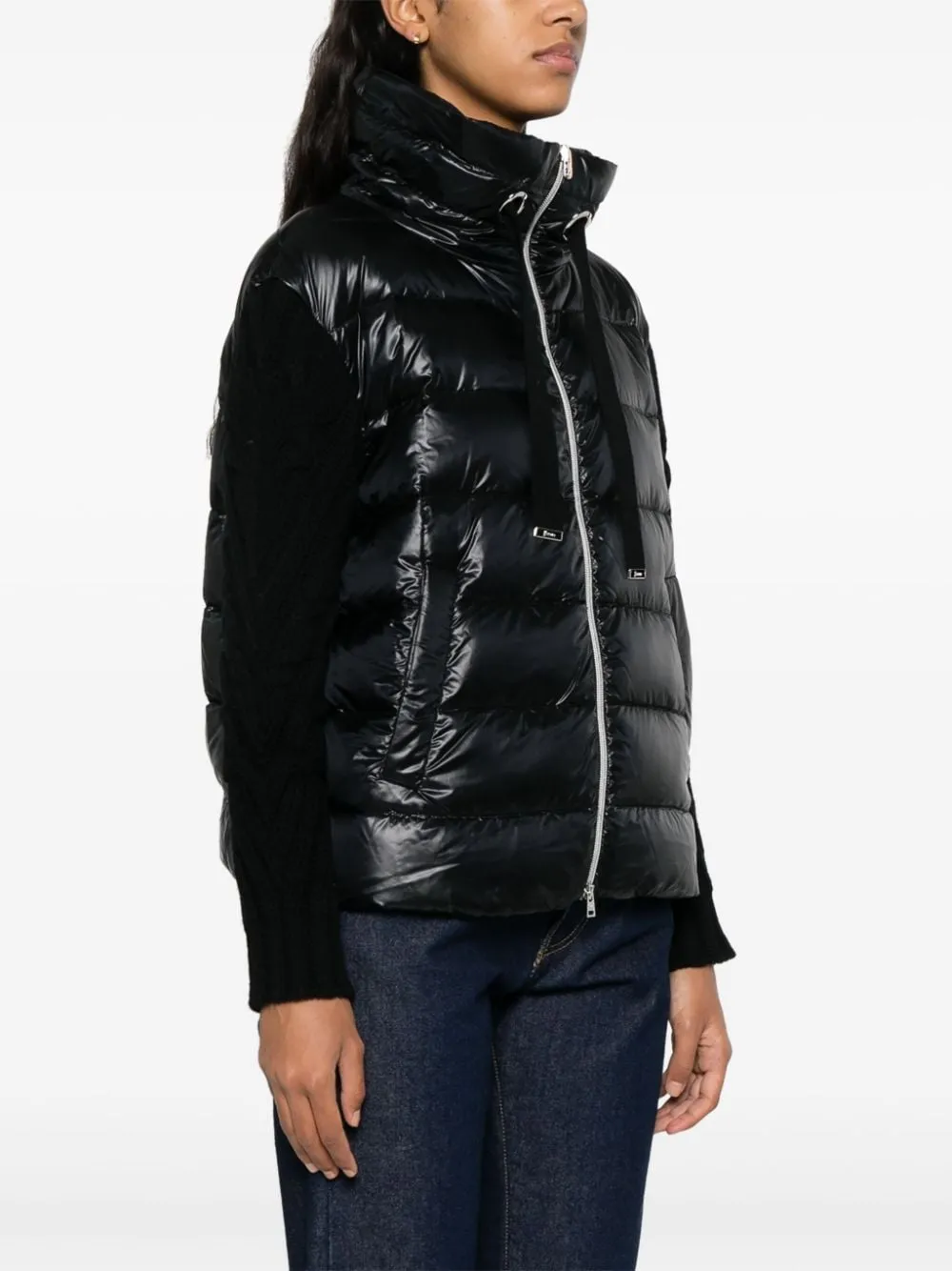 KNITTED PANELS DOWN JACKET