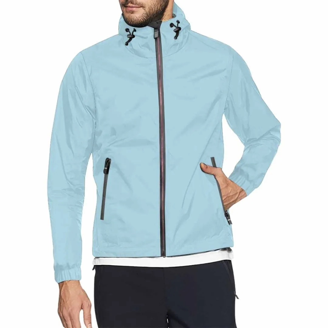 Light Blue Hooded Windbreaker Jacket - Men / Women