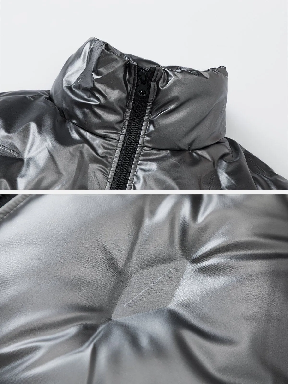 Majesda® - Shiny Pleated Down Coat