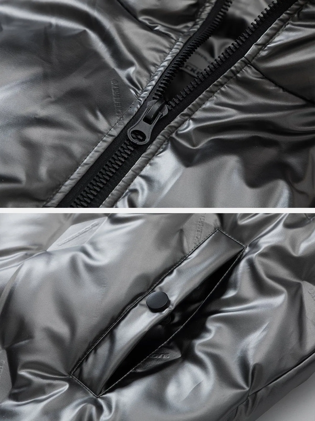 Majesda® - Shiny Pleated Down Coat