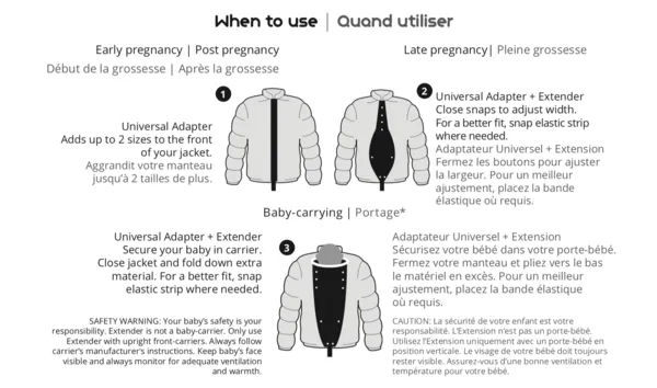 Make My Belly Fit Maternity & Babywearing Universal Zip Adapter   Jacket Extender   Warmth Layer