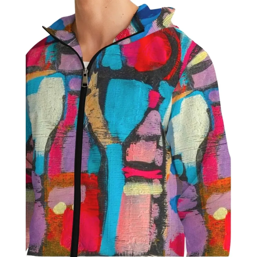 Mens Hooded Windbreaker - Multicolor Casual/sports Water Resistant Jacket - J7n50x