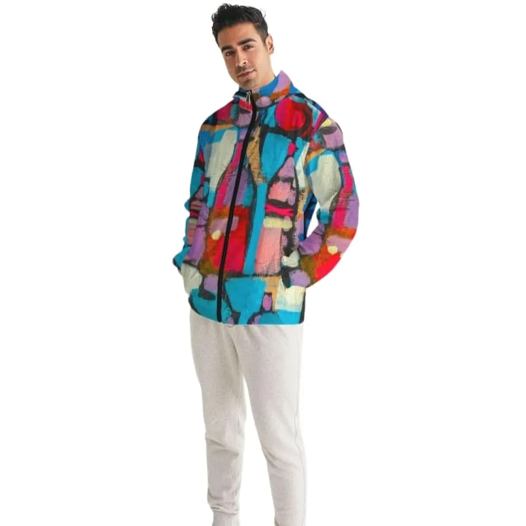 Mens Hooded Windbreaker - Multicolor Casual/sports Water Resistant Jacket - J7n50x