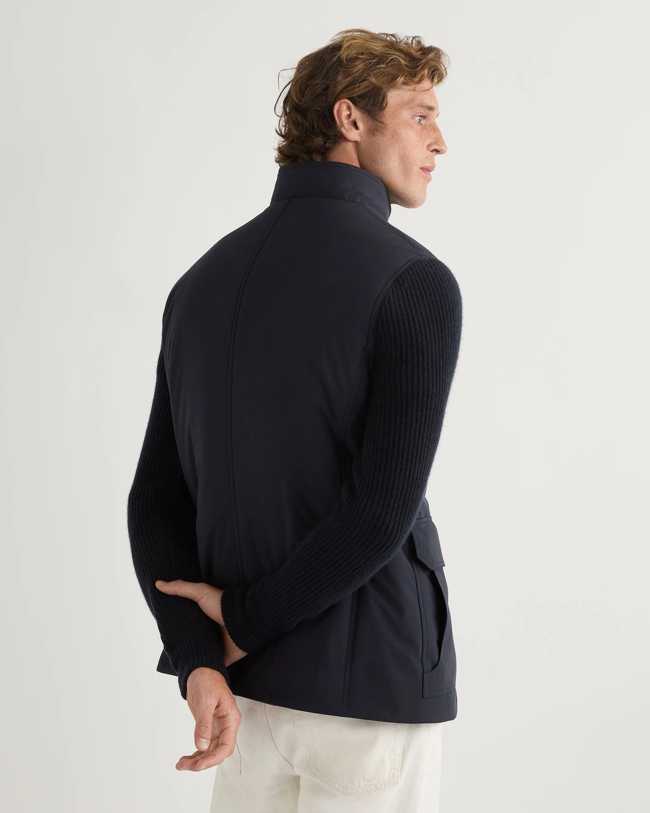 Men's Montana Knit Sleeve Jacket Navy Blue