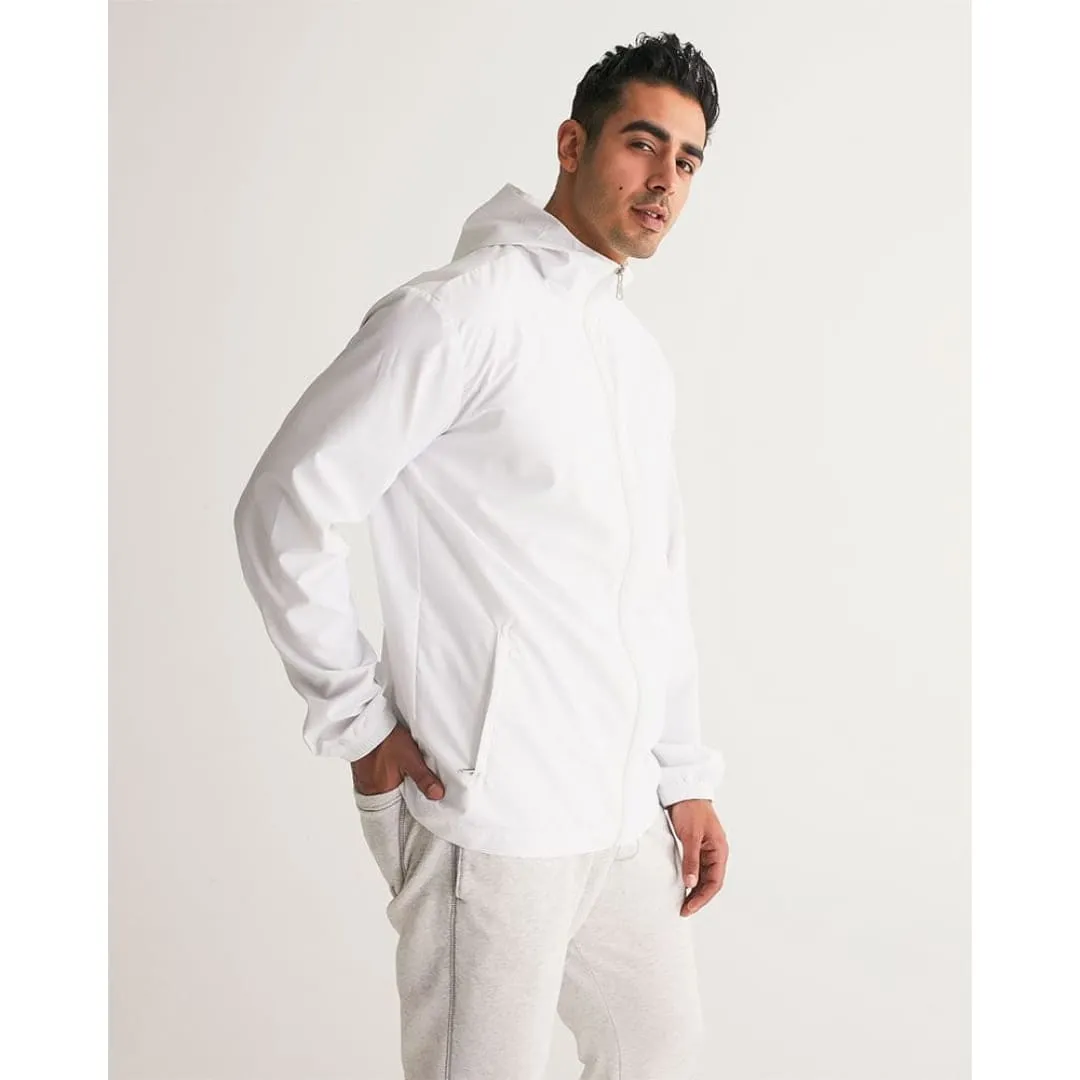 Mens Windbreaker Jacket With Hood, White