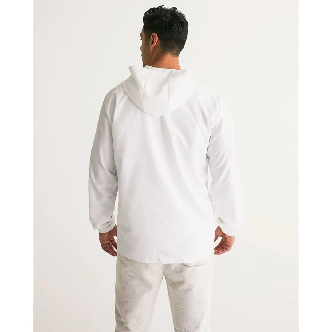 Mens Windbreaker Jacket With Hood, White