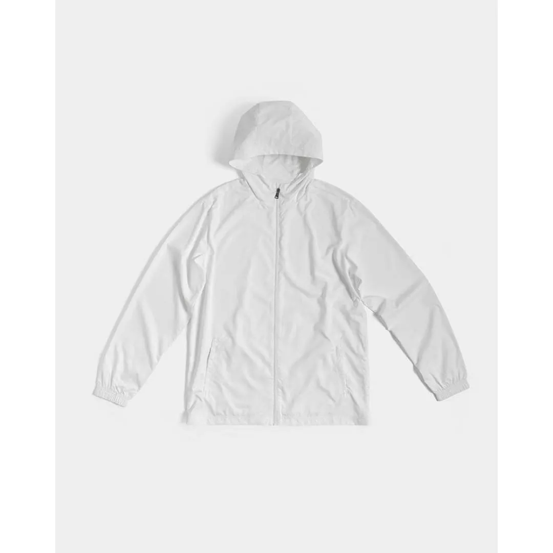 Mens Windbreaker Jacket With Hood, White